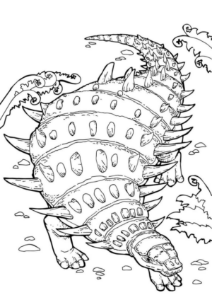 Disegno di Anchilosauro da stampare e colorare 2