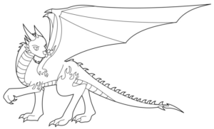 Disegno di dragone da stampare e colorare 105