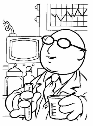 Disegno di scienziato da stampare e colorare 12