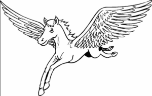 Disegno di cavallo alato da stampare e colorare 5