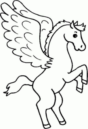 Disegno di cavallo alato da stampare e colorare 9