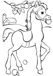 Disegno di cavallo da stampare e colorare 129