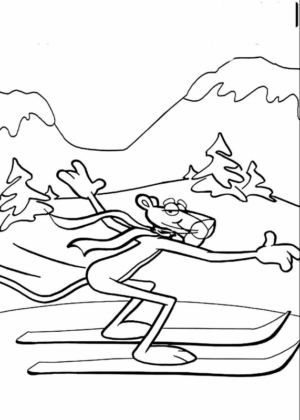 Disegno di sci da stampare e colorare 8