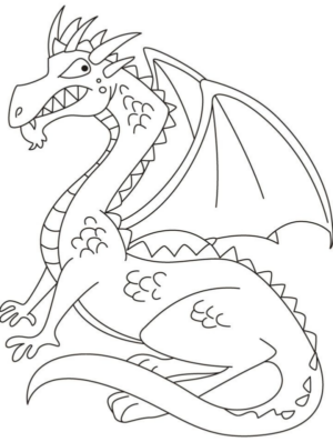 Disegno di dragone da stampare e colorare 156