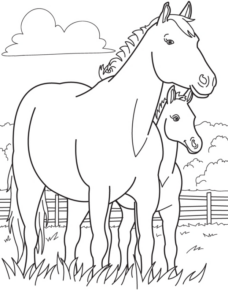 Disegno di cavallo da stampare e colorare 44