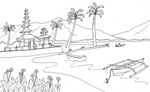 Disegno di paesaggio da stampare e colorare 70