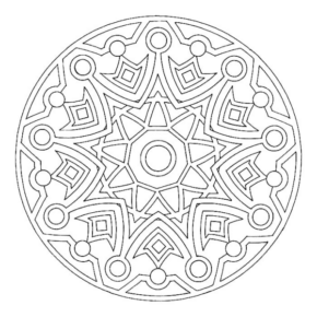 Disegno di mandala da stampare e colorare 1028