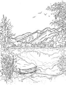 Disegno di paesaggio da stampare e colorare 67
