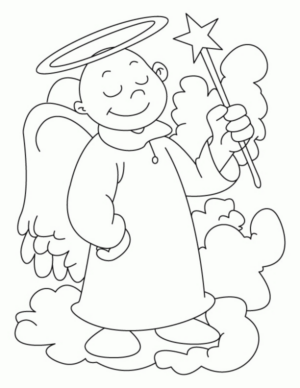 Disegno di angelo da stampare e colorare 16