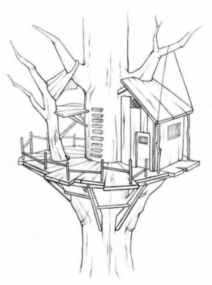 Disegno di casa sull’albero da stampare e colorare 8 Disegno di casa sull’albero da stampare e colorare 8