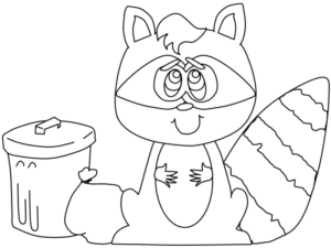 Disegno di procione da stampare e colorare 12