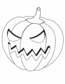 Disegno di zucca di Halloween da stampare e colorare 228