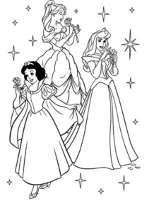Disegno di Tutte le principesse Disney da stampare e colorare 1