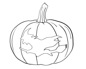 Disegno di zucca di Halloween da stampare e colorare 114