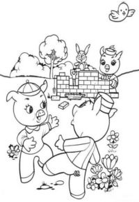 Disegno di I tre porcellini da stampare e colorare 12