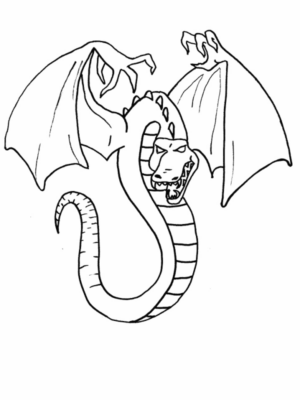 Disegno di dragone da stampare e colorare 155