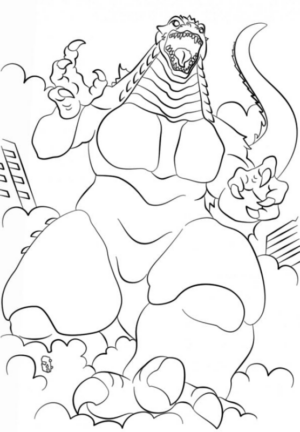 Disegno di Godzilla da stampare e colorare 38