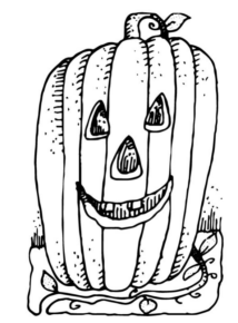 Disegno di zucca di Halloween da stampare e colorare 123