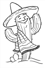 Disegno di cactus da stampare e colorare