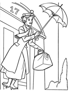 Disegno di Mary Poppins da stampare e colorare 12