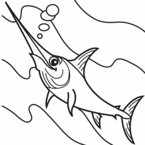 Disegno di pesce spada da stampare e colorare 5
