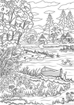 Disegno di paesaggio da stampare e colorare 44