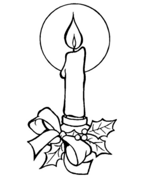 Disegno di candela natalizia da stampare e colorare 17
