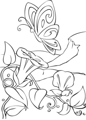 Disegno di farfalla da stampare e colorare 1