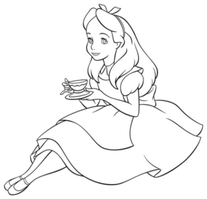 Disegno di Alice nel paese delle meraviglie da stampare e colorare 56