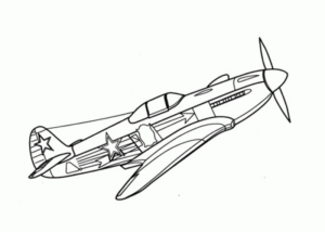 Disegno di aereo militare da stampare e colorare 10