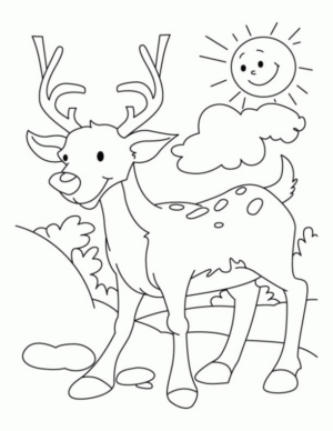 Disegno di renna di Natale da stampare e colorare 6