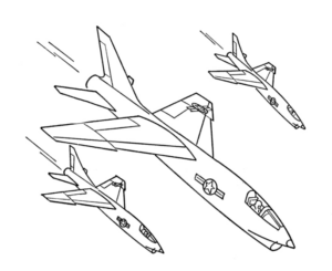 Disegno di aereo militare da stampare e colorare 12