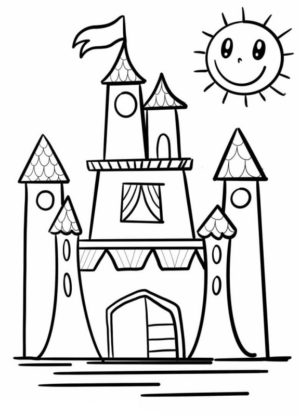 Disegno di castello da stampare e colorare 113