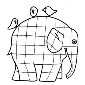 Disegno di elefante da stampare e colorare 132