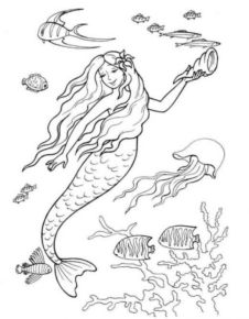 Disegno di sirena da stampare e colorare 19