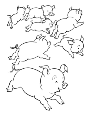 Disegno di maiale da stampare e colorare 26
