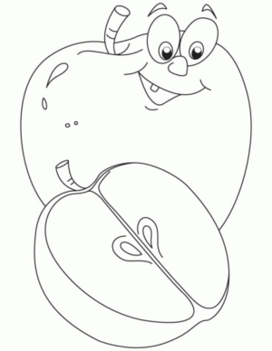 Disegno di mela da stampare e colorare 21