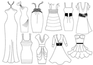 Disegno di vestito da donna da stampare e colorare 7