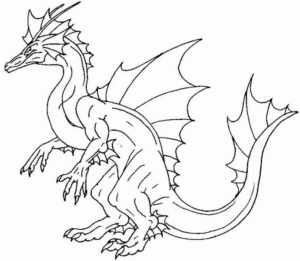 Disegno di dragone da stampare e colorare 238