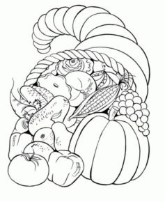 Disegno di cesto di frutta da stampare e colorare 24