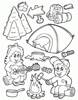Disegno di campeggio da stampare e colorare 30
