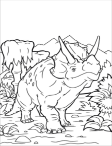 Disegno di Triceratopo da stampare e colorare 45