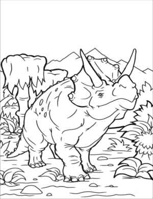 Disegno di Triceratopo da stampare e colorare 45