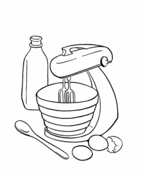 Disegno di suppellettile da cucina da stampare e colorare 2