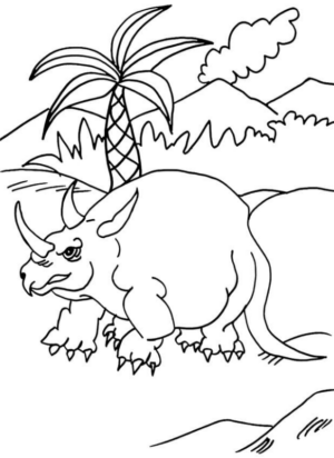 Disegno di Triceratopo da stampare e colorare 38