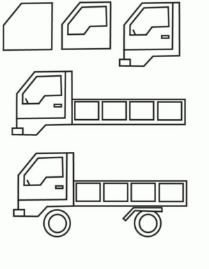 Disegno di mezzo da lavoro da stampare e colorare 2