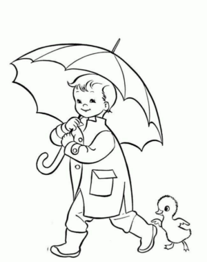 Disegno di pioggia da stampare e colorare 14