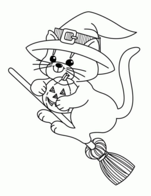 Disegno di gatto di halloween da stampare e colorare 29 Disegno di gatto di halloween da stampare e colorare 29
