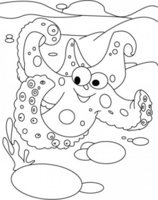 Disegno di stella marina da stampare e colorare