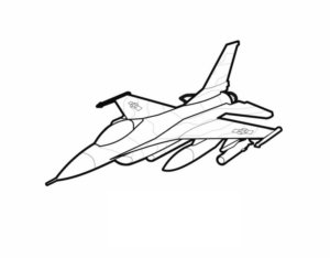 Disegno di aereo militare da stampare e colorare 71